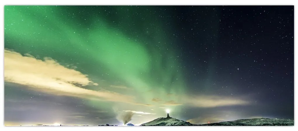 Tablou cu Aurora Borealis (120x50 cm)
