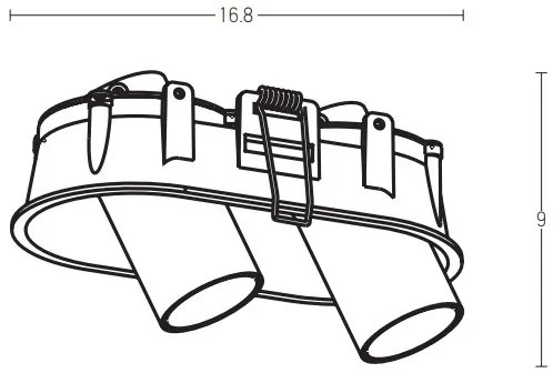 Spot LED încastrat 2xLED/7W/230V CRI90 negru Zambelis Z11207-B