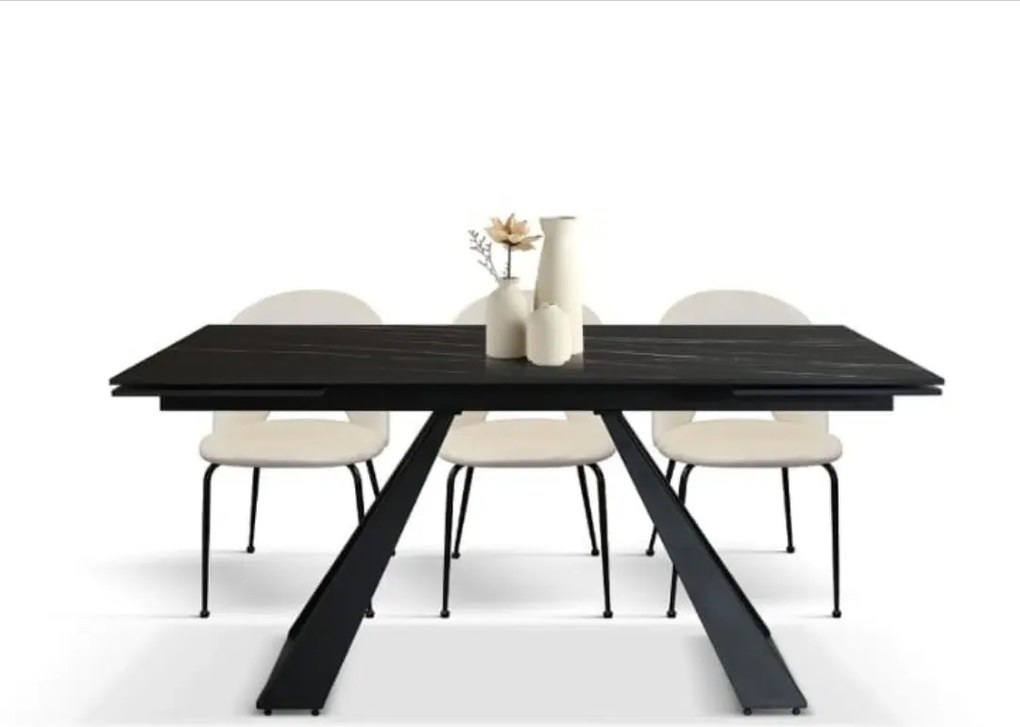 Masă extensibila MORENA, ceramică-picior metalic 160 cm/90 cm