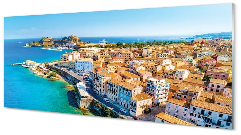 Tablouri acrilice Marea Grecia coasta de oraș