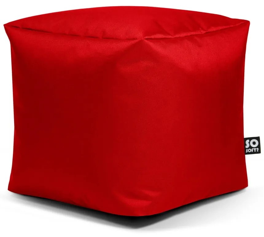 Fotoliu puf pentru copii roșu Cube M – So Soft?