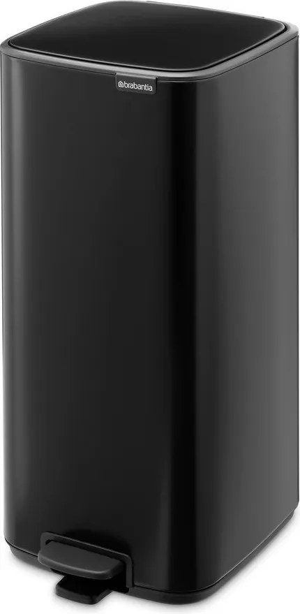 Coș de gunoi negru mat cu pedală din oțel 30 l Bo – Brabantia