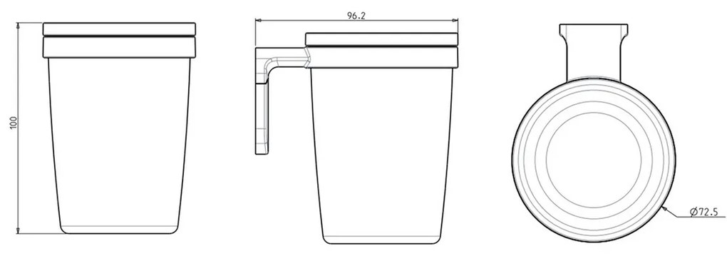 Suport de periuțe METAFORM ZE004 Zero, ABS, argintiu