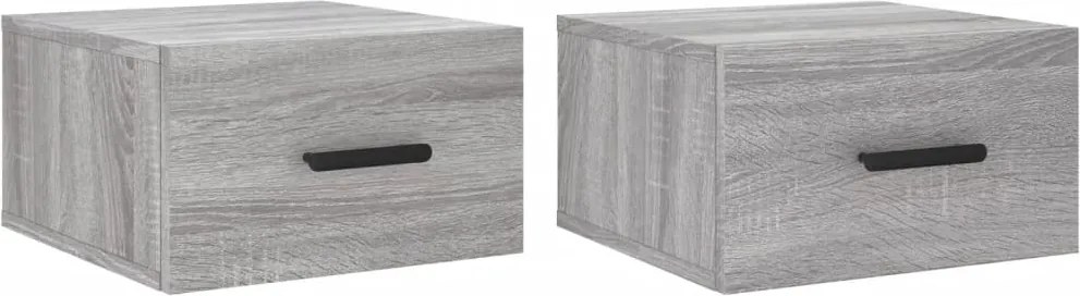 vidaXL Noptiere de perete, 2 buc., sonoma gri, 35x35x20 cm