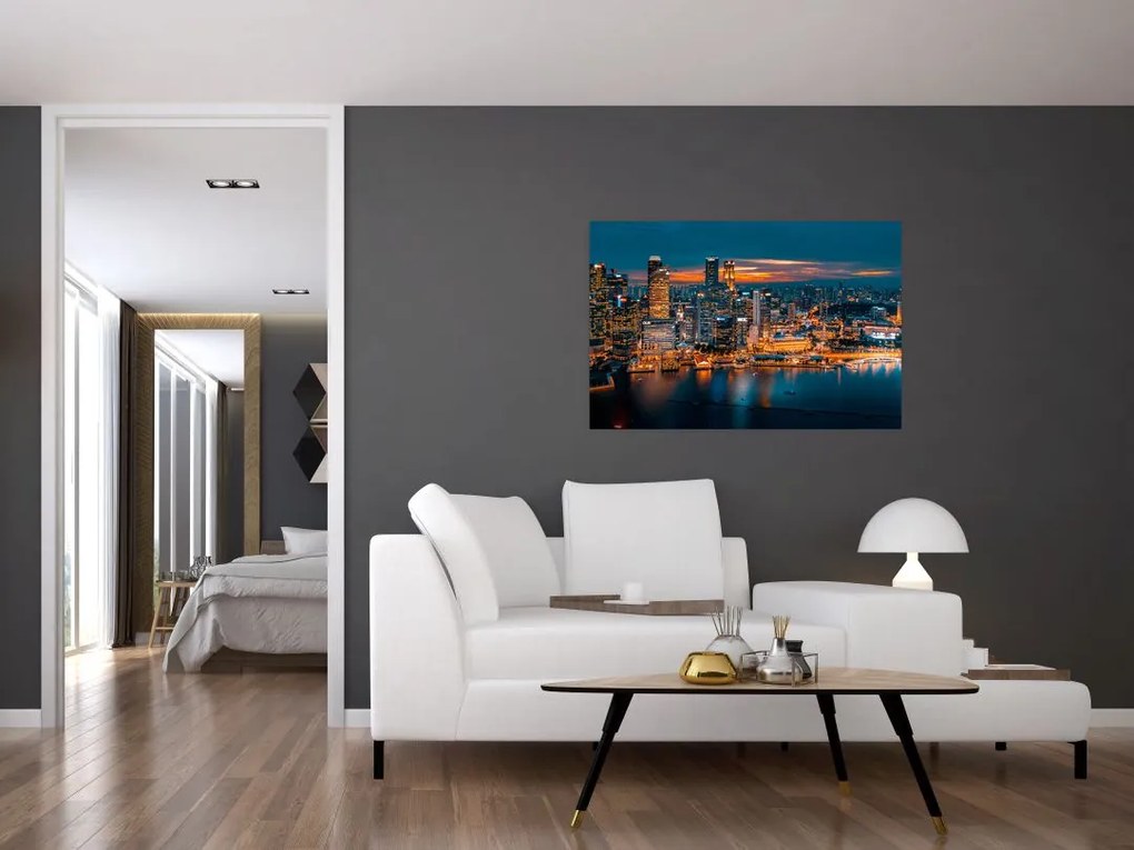 Tablou cu orașul nocturn (90x60 cm)