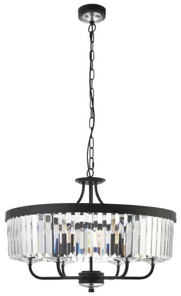 Endon 100711 - Candelabru suspendat pe lanț CHESTERFIELD, 6xE14/6W/230V, Ø 55 cm, negru
