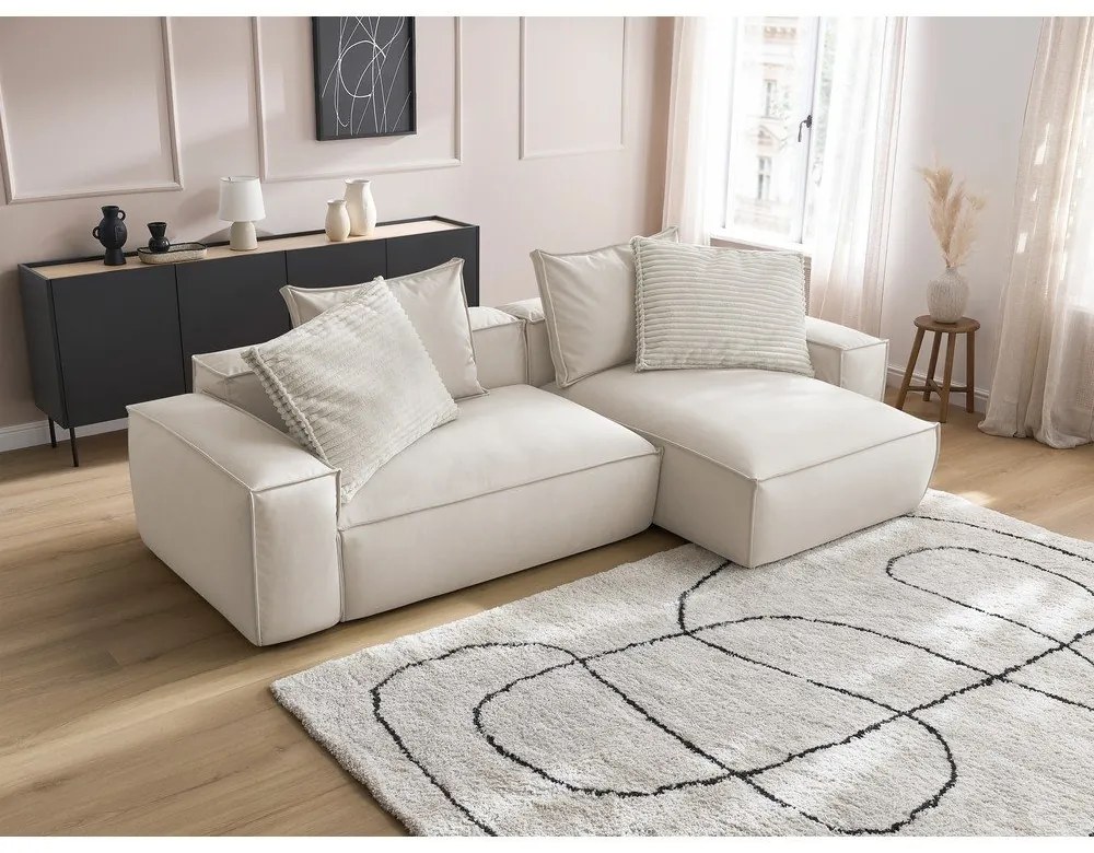 Colțar bej cu tapițerie din imitație de piele (cu colț variabil) Boheme – Bobochic Paris