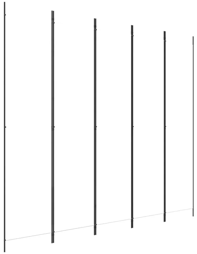 350202 vidaXL Paravan de cameră cu 5 panouri, alb, 250x220 cm, textil