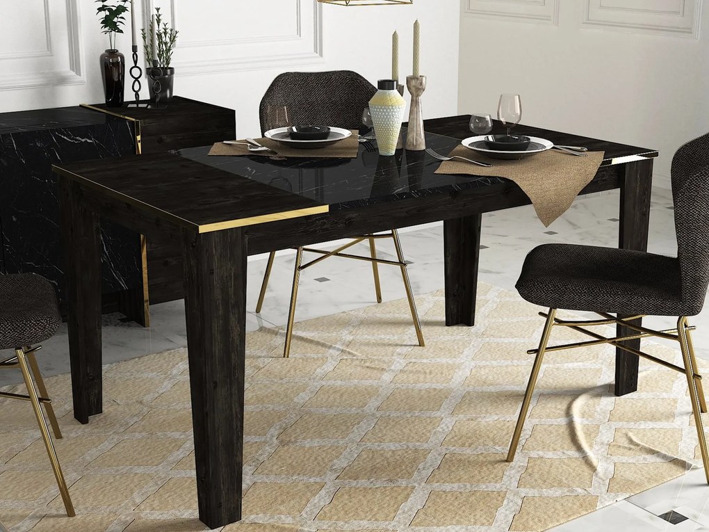 Mobilier living Vivaldi (Negru + Auriu). 1073516