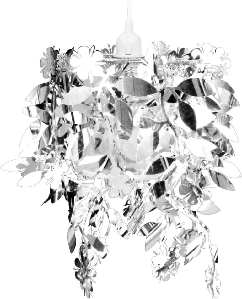 vidaXL Lampă tip candelabru, cu frunze strălucitoare, 21,5 x 30 cm, argintiu