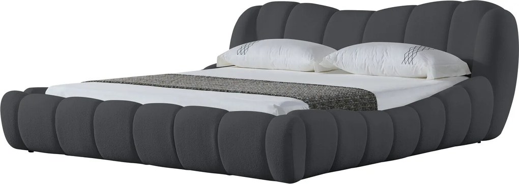 Pat dormitor dumonde, tapitat gri Royal 180x200 cm