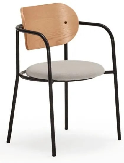 Scaun de sufragerie gri în decor de stejar Eclipse - Teulat