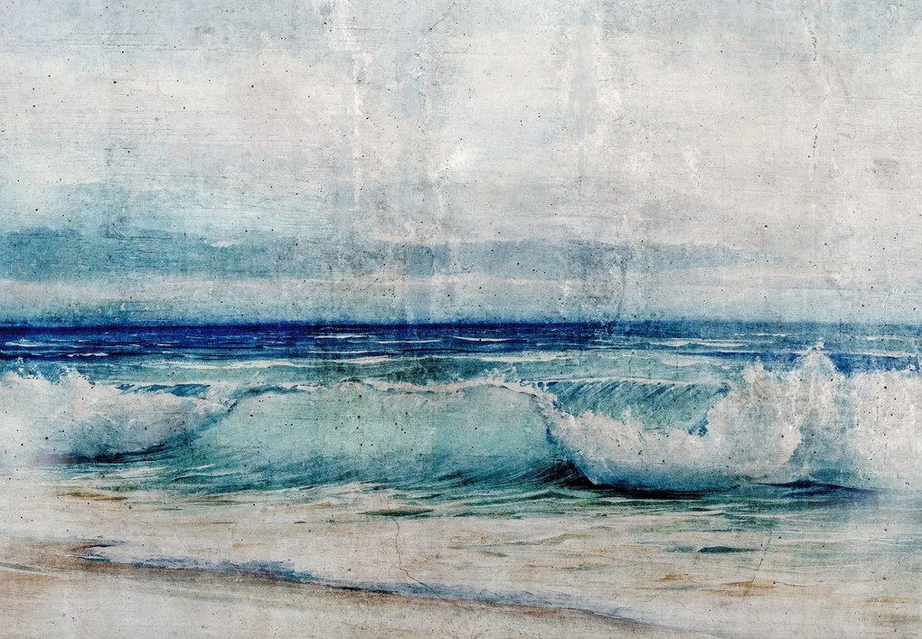 Fototapet - Mare pe zid de beton (147x102 cm)