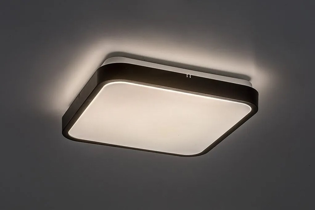 Plafoniera LED baie IP44 Alenzo 29x29cm negru/alb