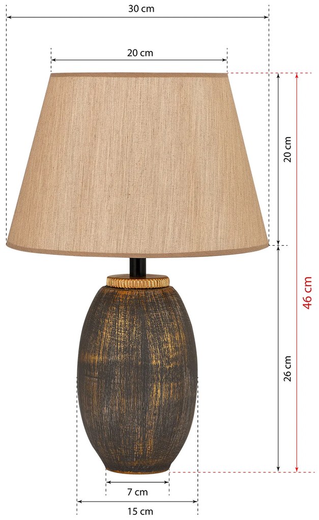 Lampa birou haaus Tima, 60 W, Maro/Auriu, H 46 cm