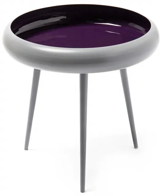 Masuta de cafea rotunda din metal Coast 39x39x41 gri/mov