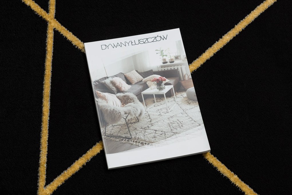 Exclusiv EMERALD covor 1012 glamour, stilat, geometric negru / aur - SECUNDAR-COTATI PRODUSUL