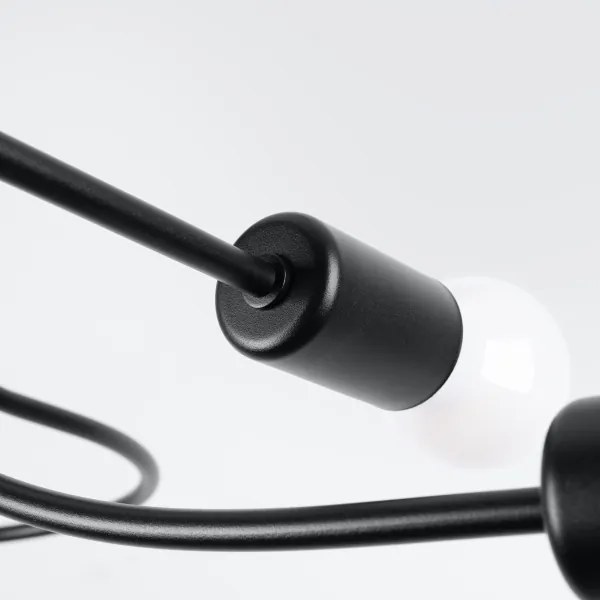 Lustră pe tijă Sollux SL.1455 LEVAR 4xE27/15W/230V negru