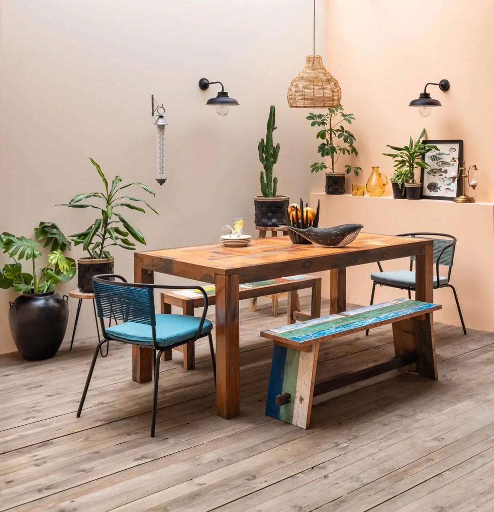 Scaun dining albastru din textil, Arena