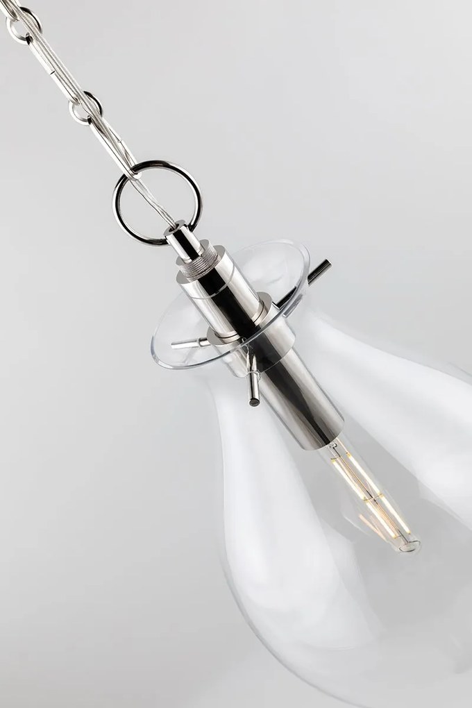 Pendul LUX design minimalist IVY medium, nichel lucios