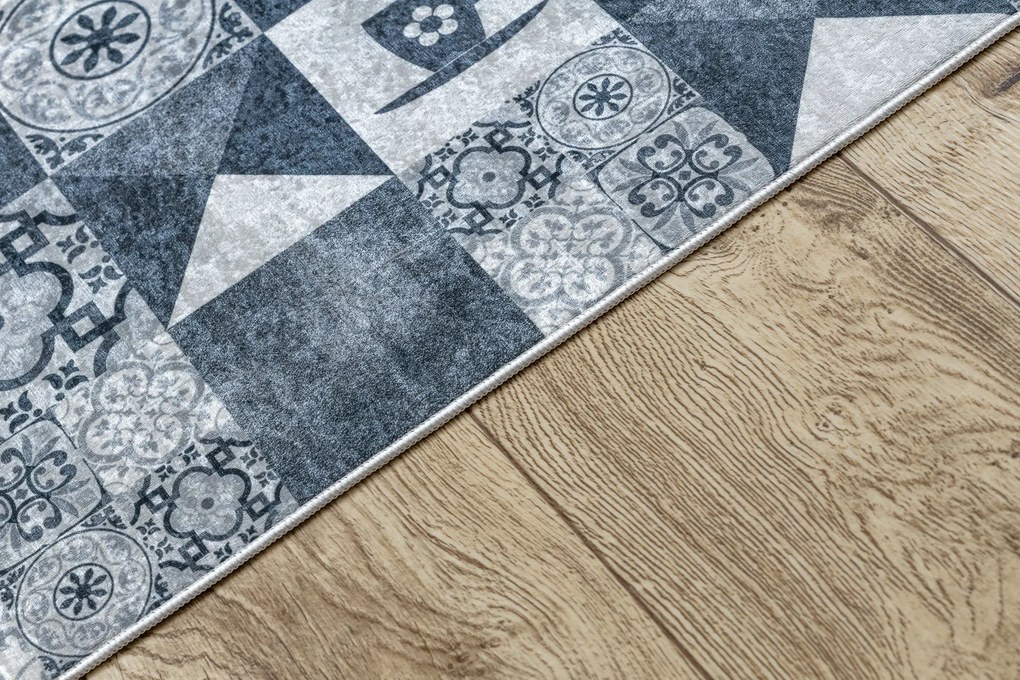 ANDRE 44211 covor lavabil gresii de Lisbona, bucatarie, anti-alunecare - gri / argintiu