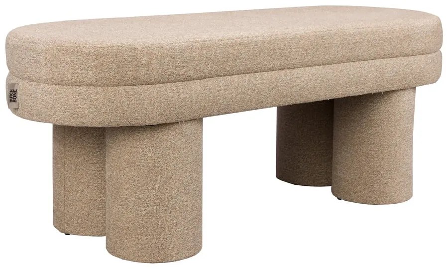 Bancă bej cu tapițerie din țesătură bouclé Fern – Dutchbone
