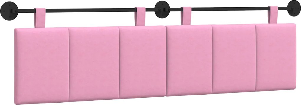 vidaXL Cap de pat suspendat Pe perete Roz 190 x 55 x 5 cm țesătură