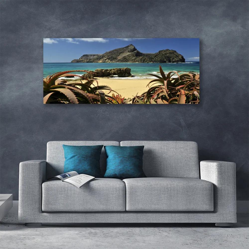 Tablou pe panza canvas Sea Rocks Beach Peisaj Maro Albastru Gri