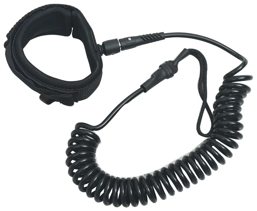 vidaXL Lesă pentru placă SUP spiralată, negru, 10 inci