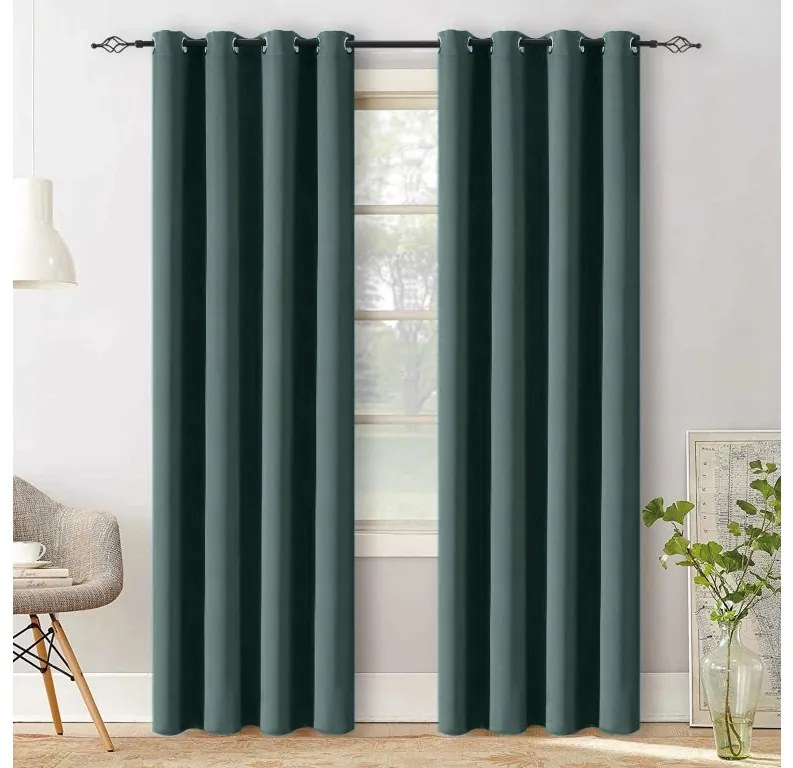 Draperie turcoaz OXFORD 140x250 cm Agatat: Inele metalice