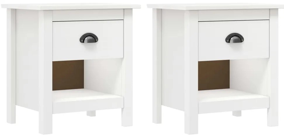 vidaXL Noptiere Hill, 2 buc., 46x35x49,5 cm, lemn masiv de pin