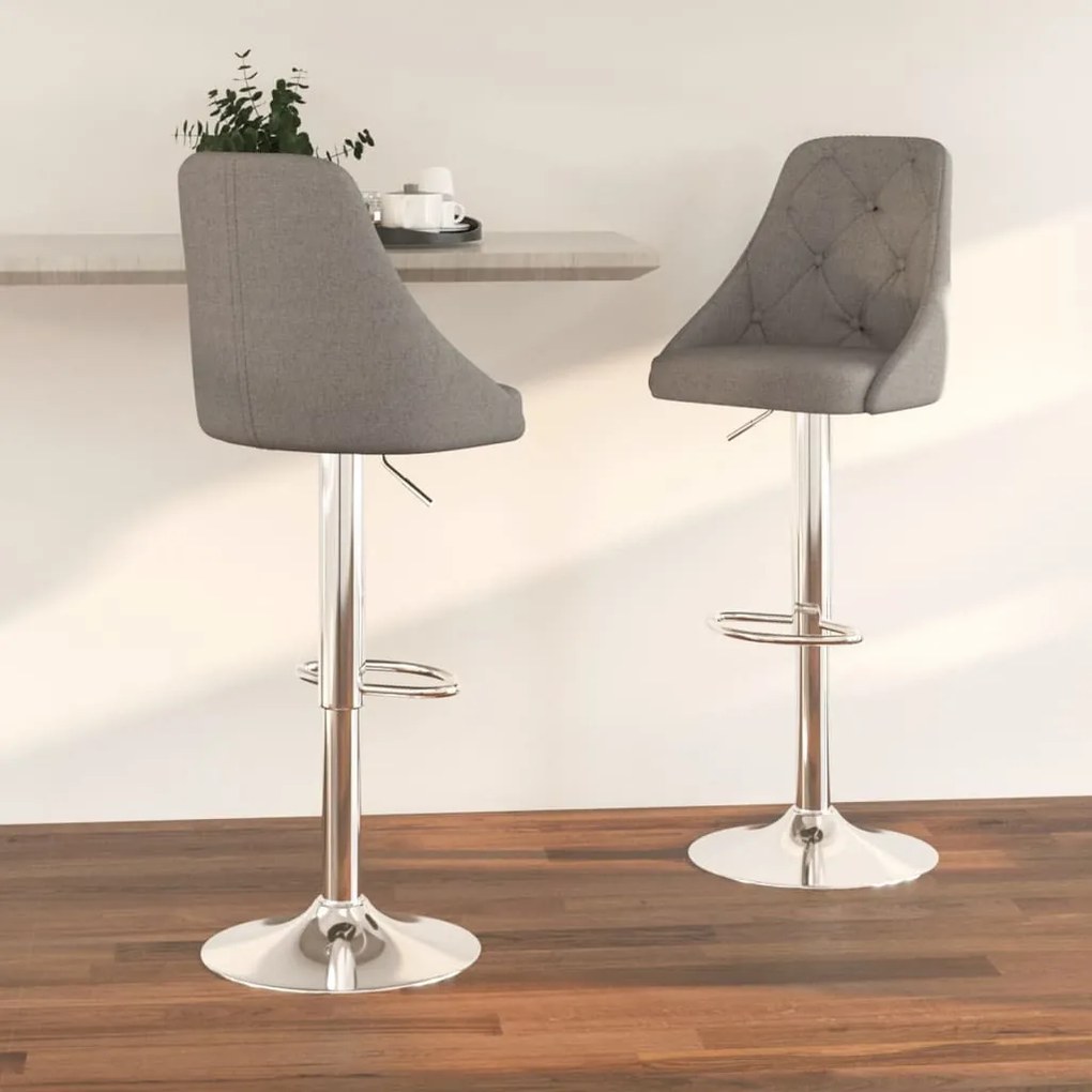 Scaune de bar, 2 buc., gri închis, material textil