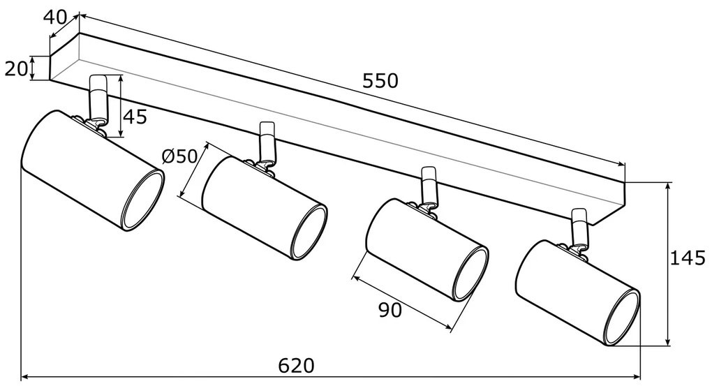 Plafoniera 4 becuri LAGOS A1689