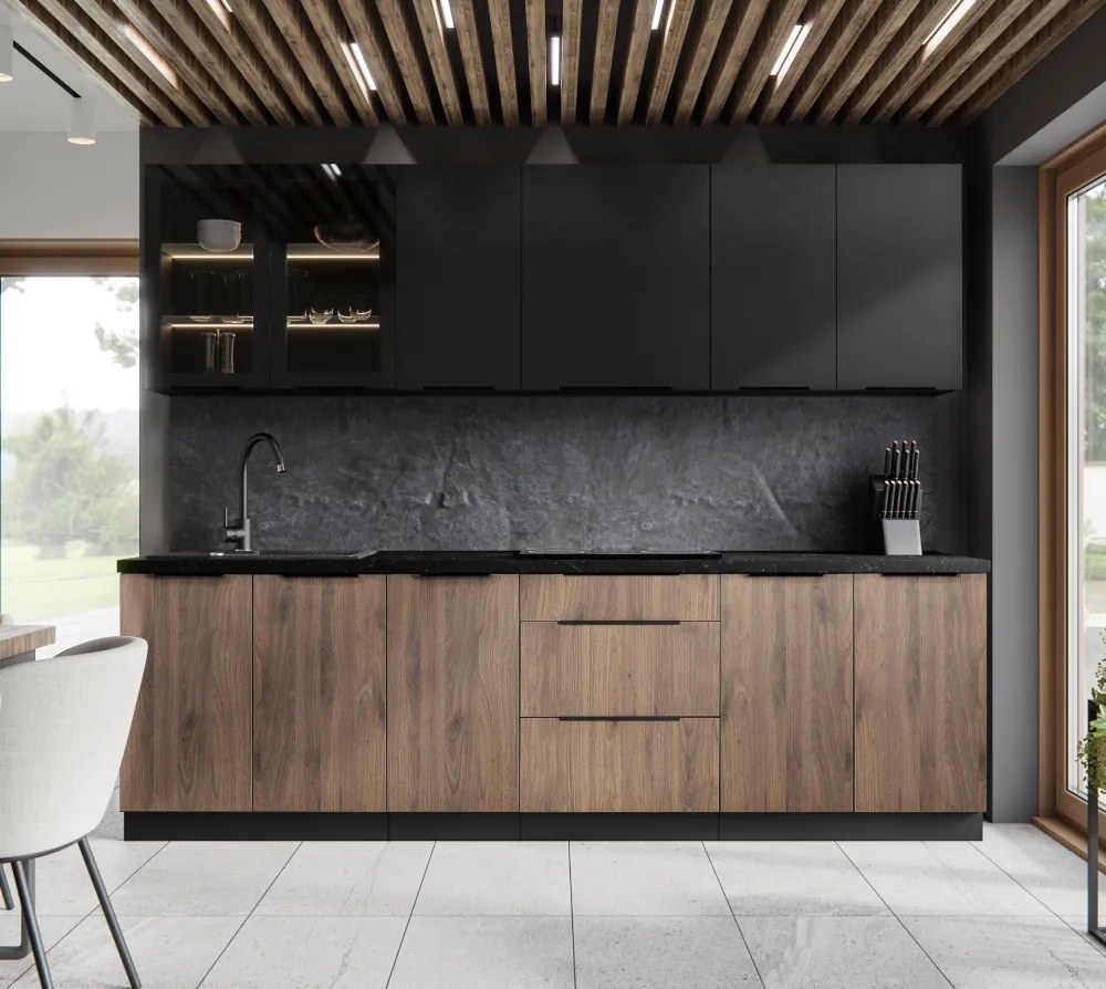 Dulap superior, negru, SIBER 60 GU-36 1F
