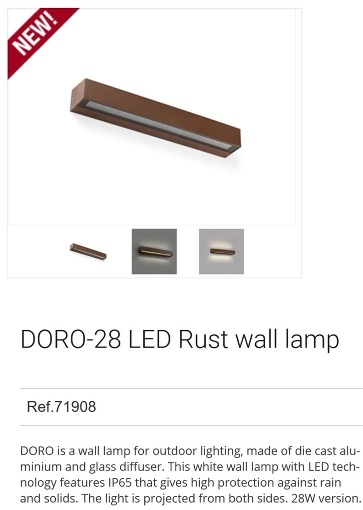Aplica LED de exterior ambientala design modern IP65 DORO-28 maro