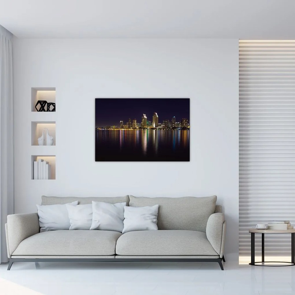 Tablou cu orașul nocturn (90x60 cm)