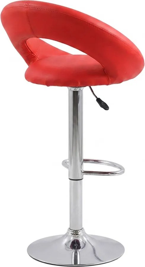 Scaun bar rosu ABS 151 comod din piele sintetică cu baza metalica