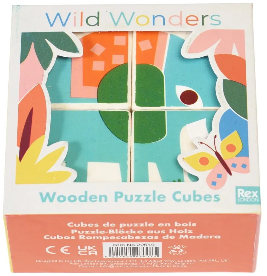 Cuburi din lemn Wild Wonders – Rex London