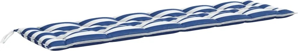 vidaXL Pernă bancă de grădină, dungi albastru/alb, 200x50x7 cm, textil