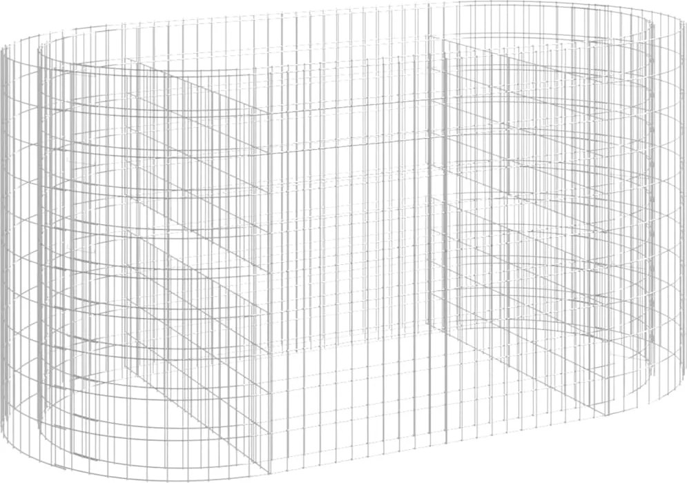 vidaXL Strat înălțat gabion, 200x100x100 cm, fier galvanizat