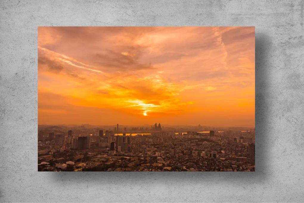 Tapet Premium Canvas - Panorama din Seoul la apus