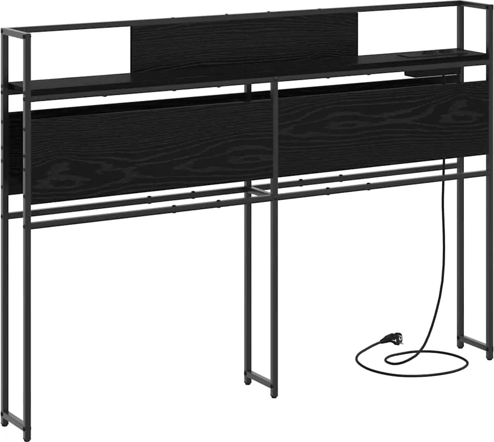 vidaXL Tăblie de depozitare cu raft Stejar negru 135 cm Lemn compozit