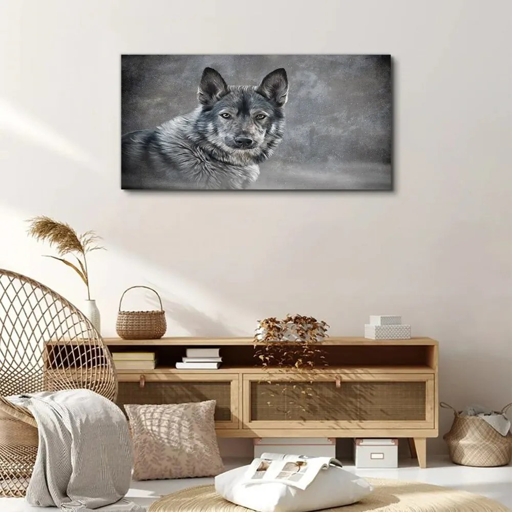 Tablou canvas Zăpadă de iarnă Animal lup Câine