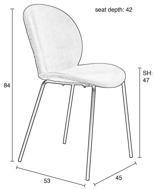 Scaune de dining roșu-cărămiziu 2 buc. Bonnet – Zuiver