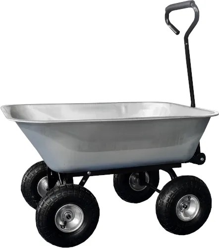 Cărucior de grădină 3 în 1 cu basculantă, capacitate de încărcare până la 250 kg, oțel galvanizat