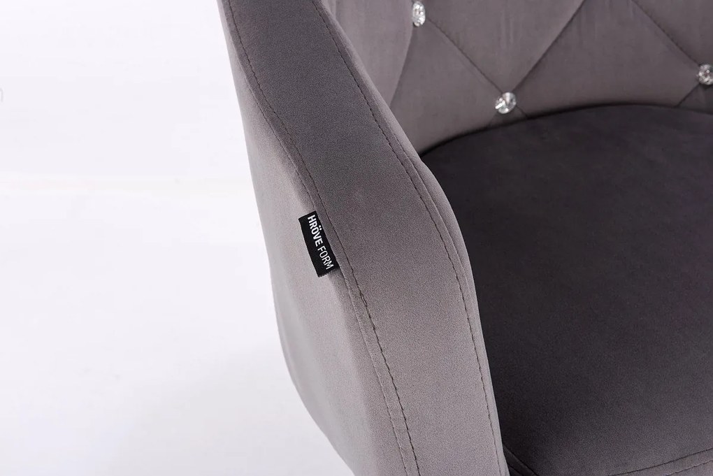 HR830K Scaun Catifea Grafit cu Bază Aurie
