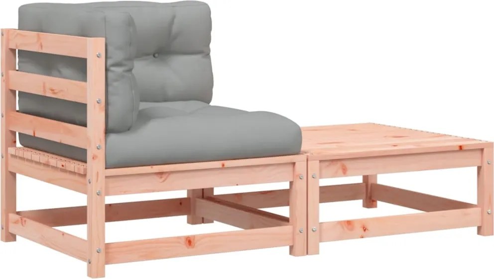 vidaXL Canapea de colț de grădină, cu perne și taburet