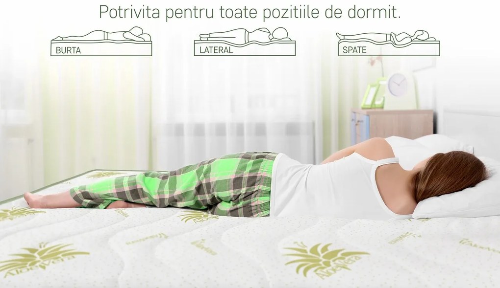 Saltea Super Ortopedica Aloe Vera Essential 100x200x19 cm