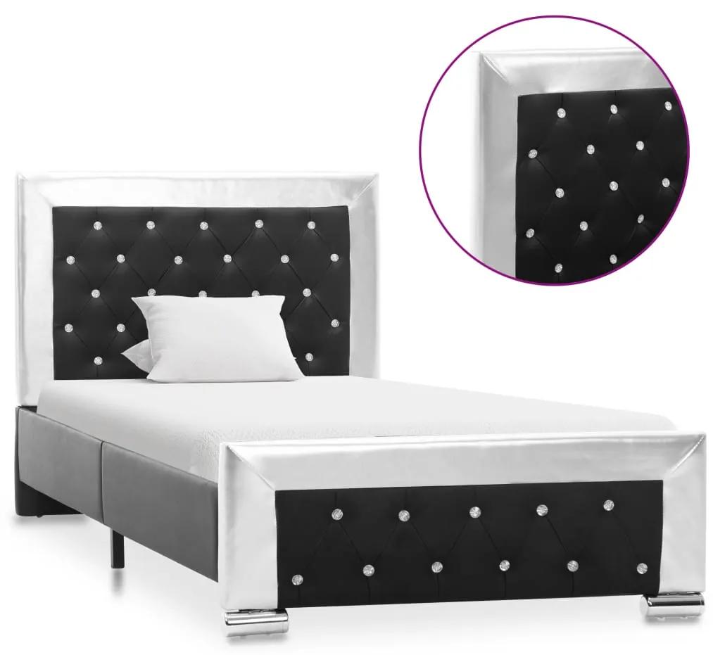 286793 vidaXL Cadru de pat, negru, 90 x 200 cm, piele ecologică