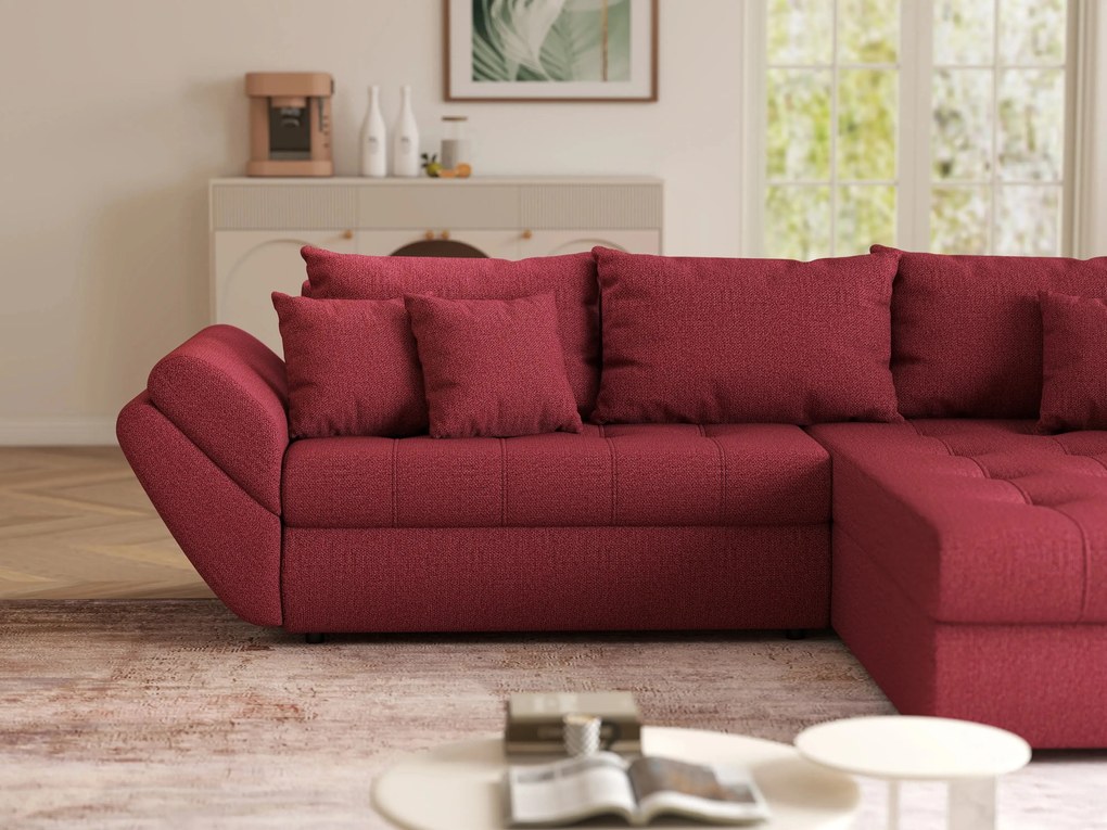 Colțar extensibil dumonde cu ladă de depozitare si sezut confortabil din spuma high-density, Loana Enjoy Winery II 270x185 cm